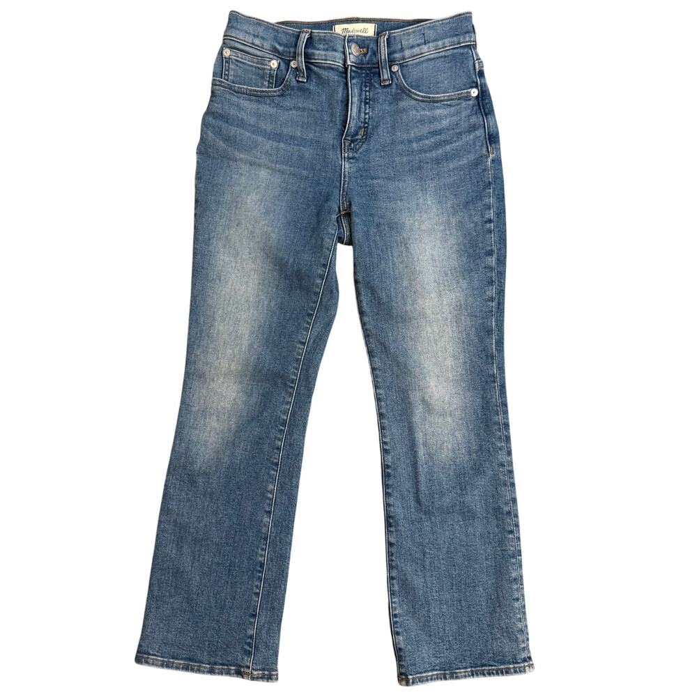 Madewell Jean Mid-Rise Kick Out Washed Denim Anthropologie Blue Women’s Size 25